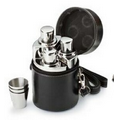 3 Piece Stainless Steel Flask w/ 3-Piece Shooter in Carry Case and Strap